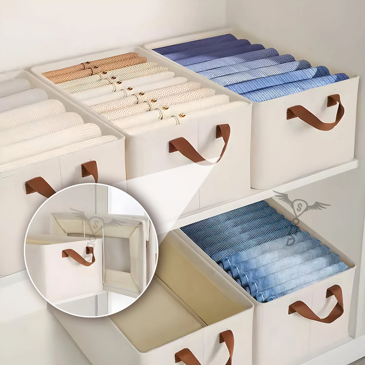 Foldable Wardrobe Organizer with Durable Handle