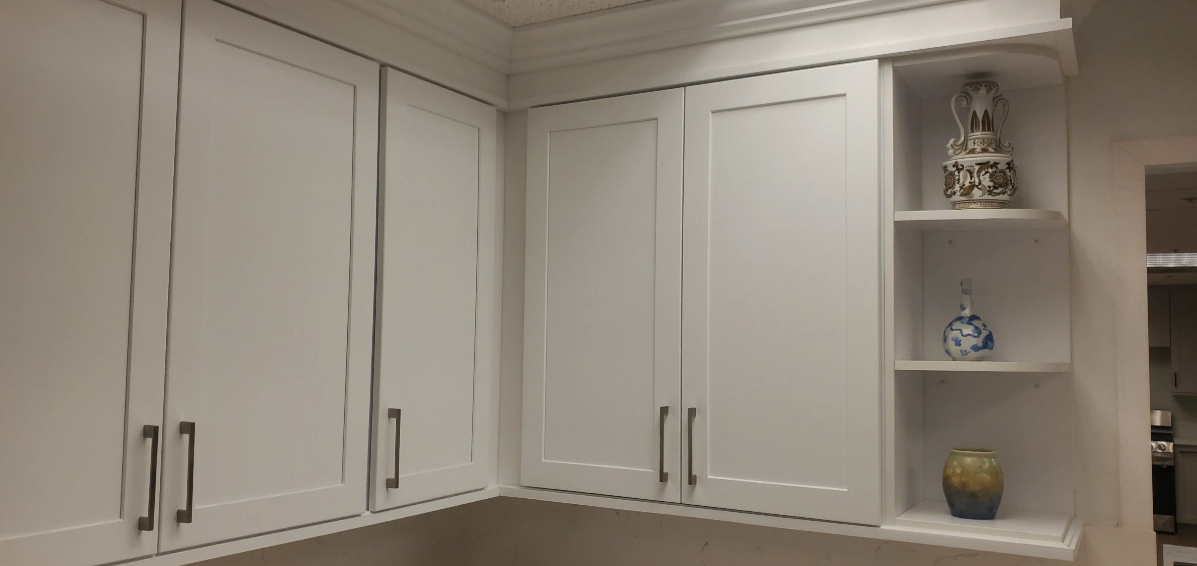 Full Height Door White Double Shaker 1-1/4" Overlay Wall Cabinet - Double Door 24", 27", 30", 33" & 36" Wide