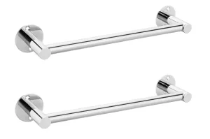 GARBNOIRE 12 INCH Stainless Steel Towel Bar | Bathroom Towel Rod Holder | Wall Mounted Hand Towel Rail for Kitchen and Washroom Pack of 2