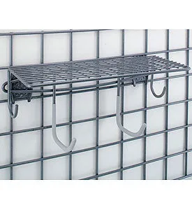 Grid Shelf with Hooks