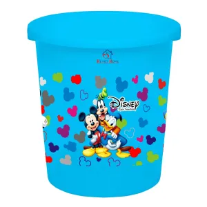 Heart Home Disney Team Mickey Print Plastic Dustbin/ Garbage Bin/ Waste Bin, 5 Liters (Blue) -HS_35_HEARTHS17328