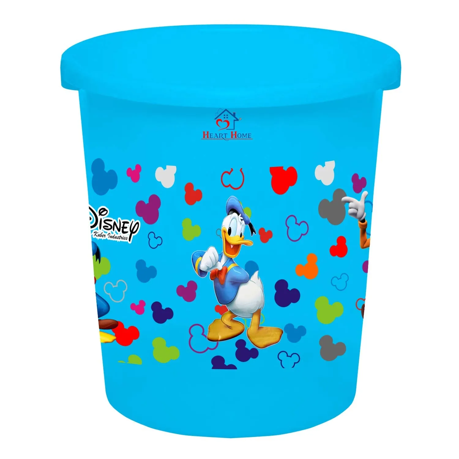 Heart Home Disney Team Mickey Print Plastic Dustbin/ Garbage Bin/ Waste Bin, 5 Liters (Blue) -HS_35_HEARTHS17328