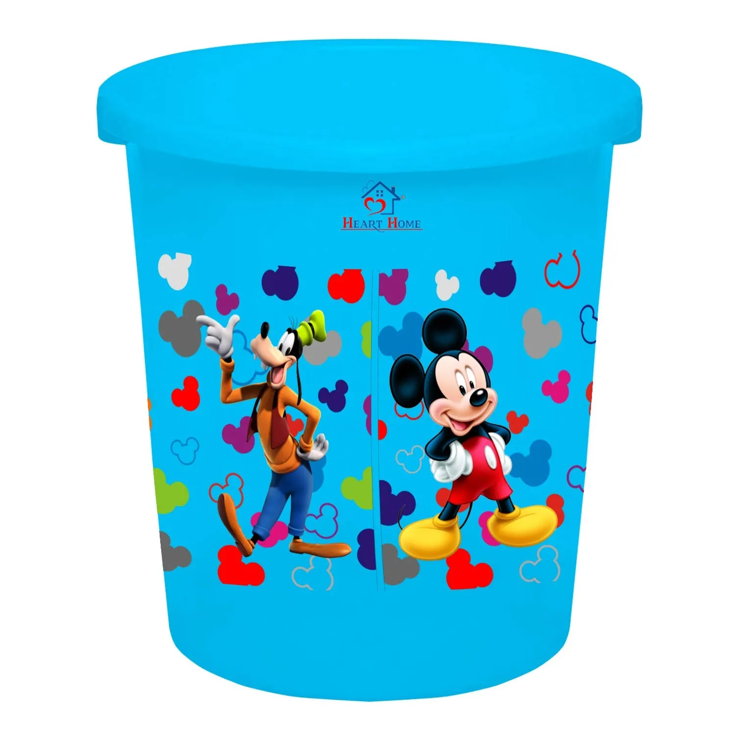 Heart Home Disney Team Mickey Print Plastic Dustbin/ Garbage Bin/ Waste Bin, 5 Liters (Blue) -HS_35_HEARTHS17328