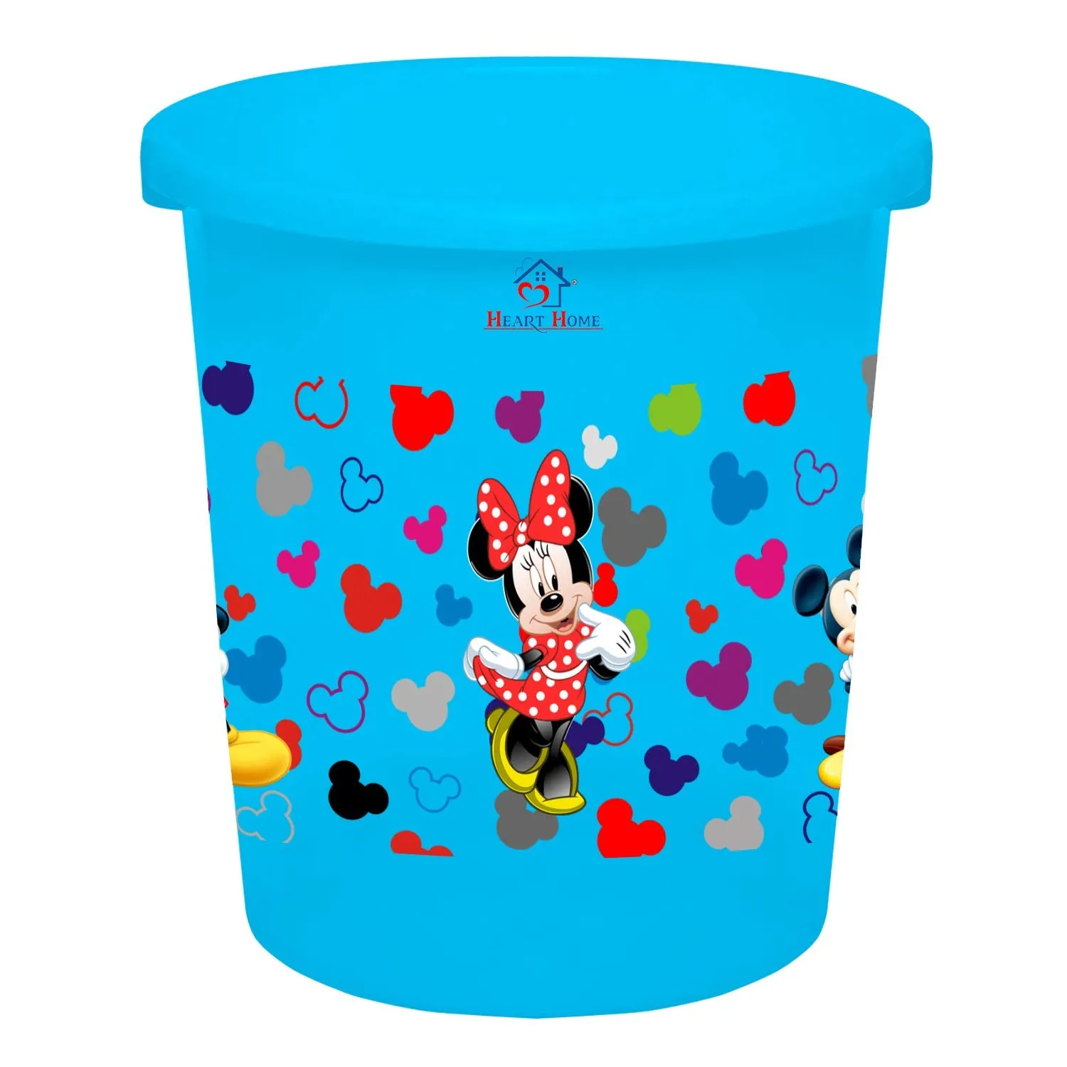 Heart Home Disney Team Mickey Print Plastic Dustbin/ Garbage Bin/ Waste Bin, 5 Liters (Blue) -HS_35_HEARTHS17328