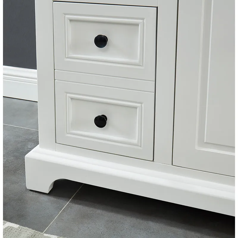 Hillsdale Dove White Freestanding Vanity Cabinet with Single Basin Integrated Sink and Countertop - One Door, Two Drawers (37" x 34.5" x 22")