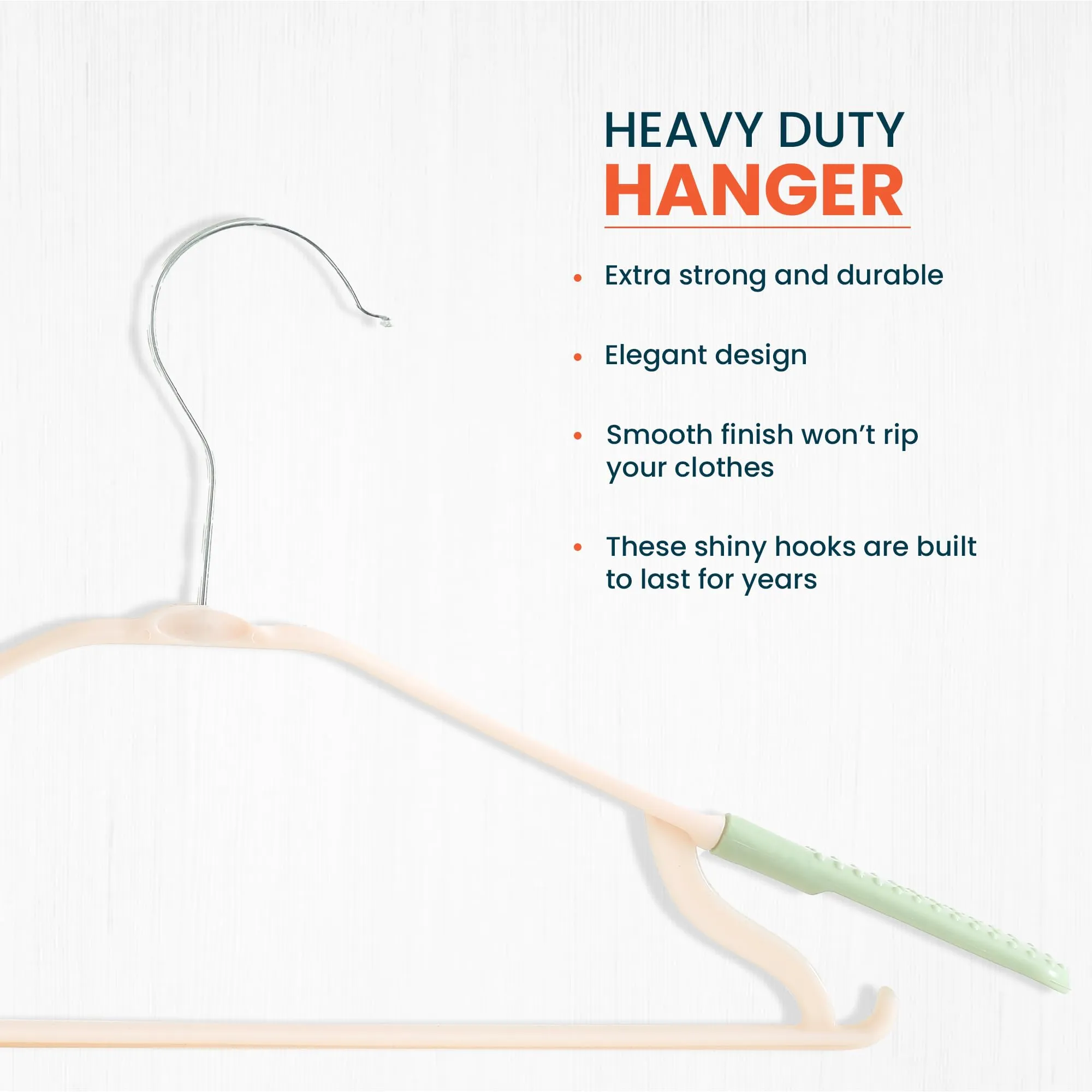 Homestic PP Cloth Hanger Set of 5 with Zinc Plated Steel Hook (Green)