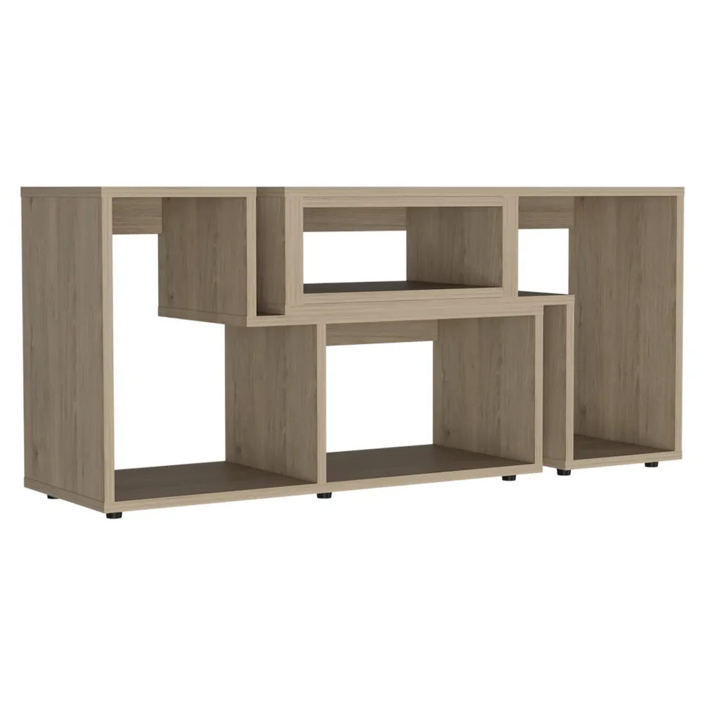 Houston Extendable TV Stand, Multiple Shelves, Pearl Finish