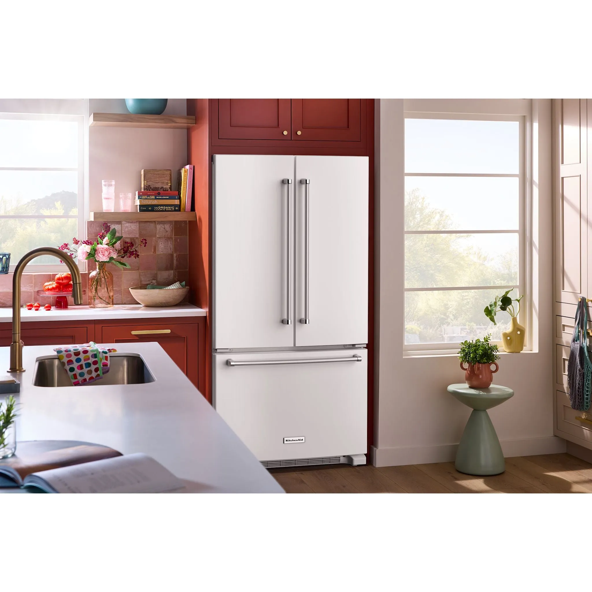 KitchenAid French Door Fridge (KRFC136RWH) - White