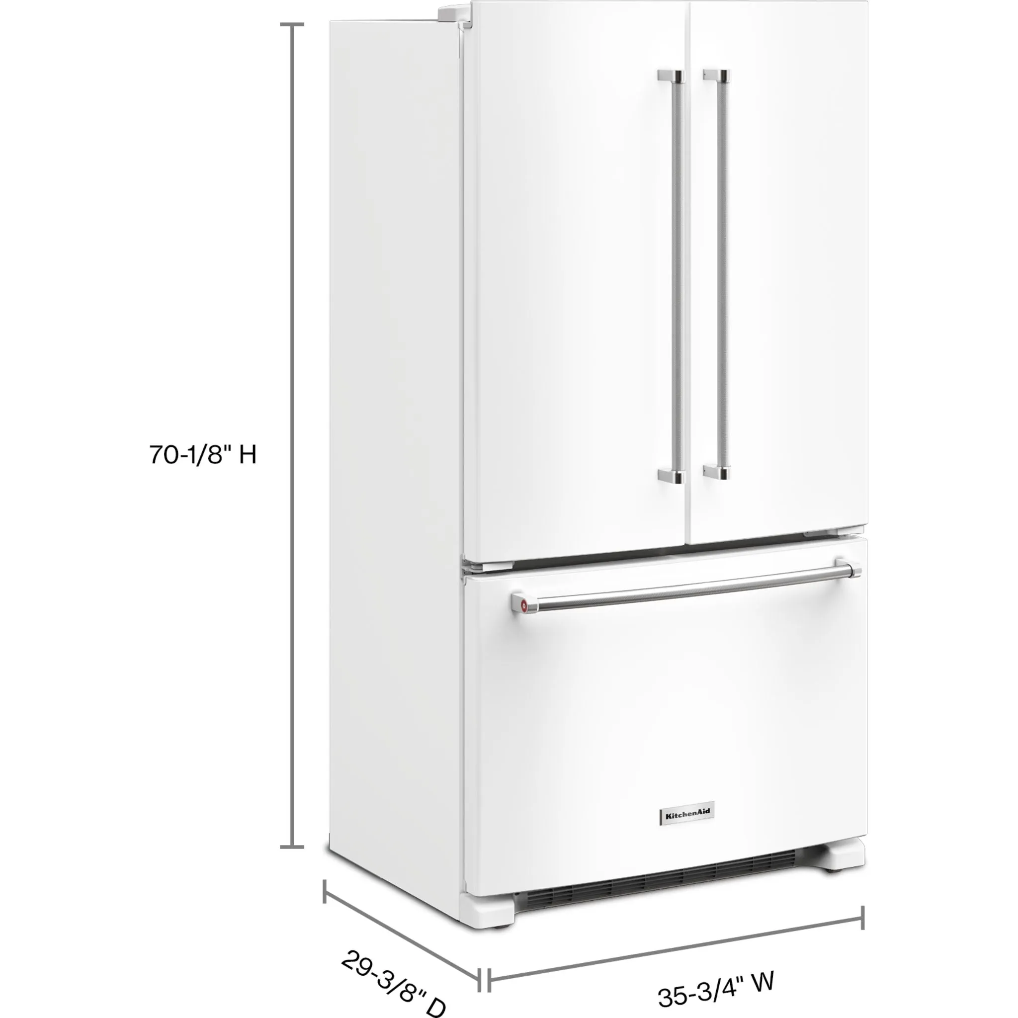 KitchenAid French Door Fridge (KRFC136RWH) - White