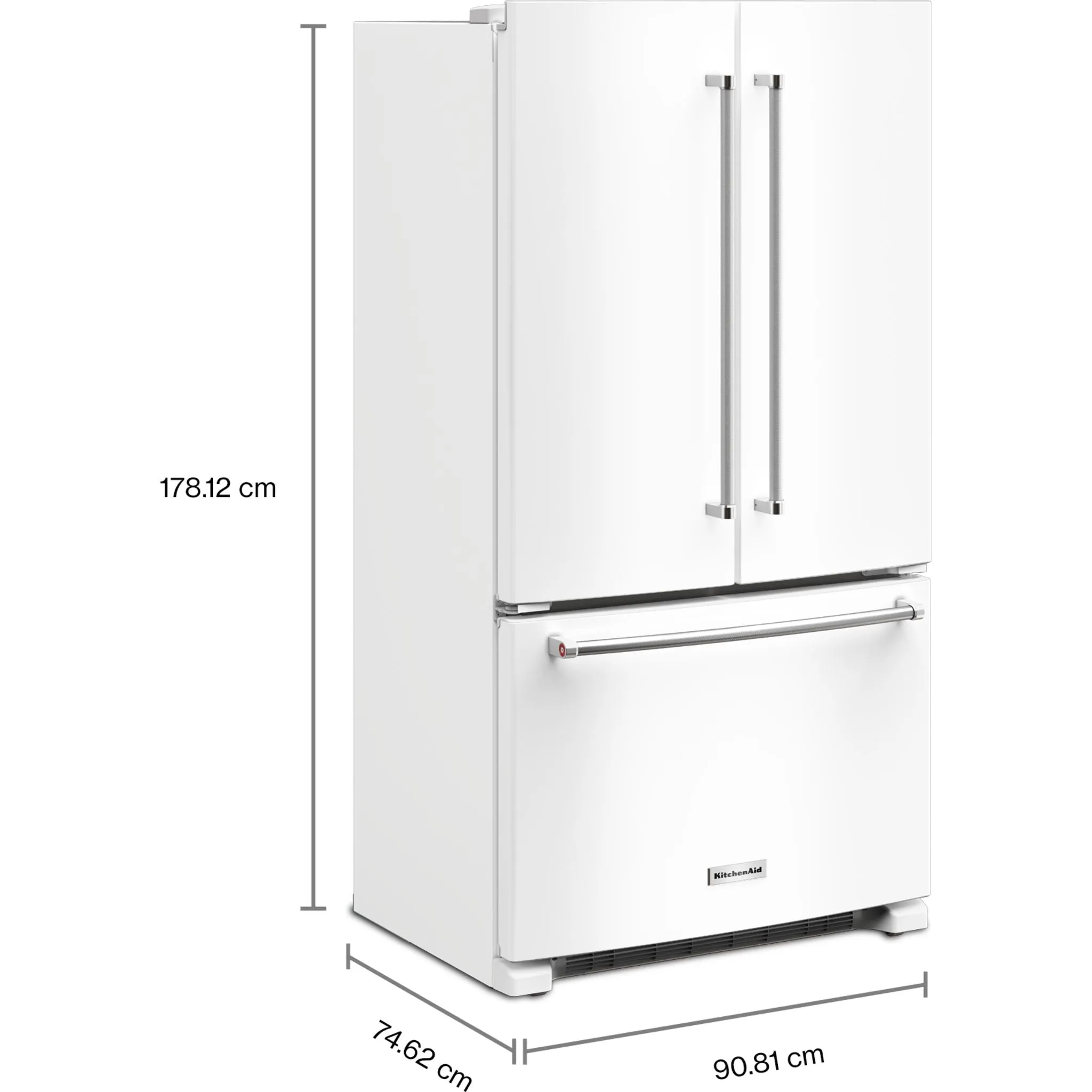 KitchenAid French Door Fridge (KRFC136RWH) - White