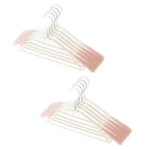 Kuber IndustriesPP Cloth Hanger Set of 10 with Zinc Plated Steel Hook (Pink)