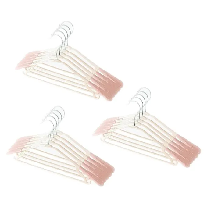 Kuber IndustriesPP Cloth Hanger Set of 15 with Zinc Plated Steel Hook (Pink)