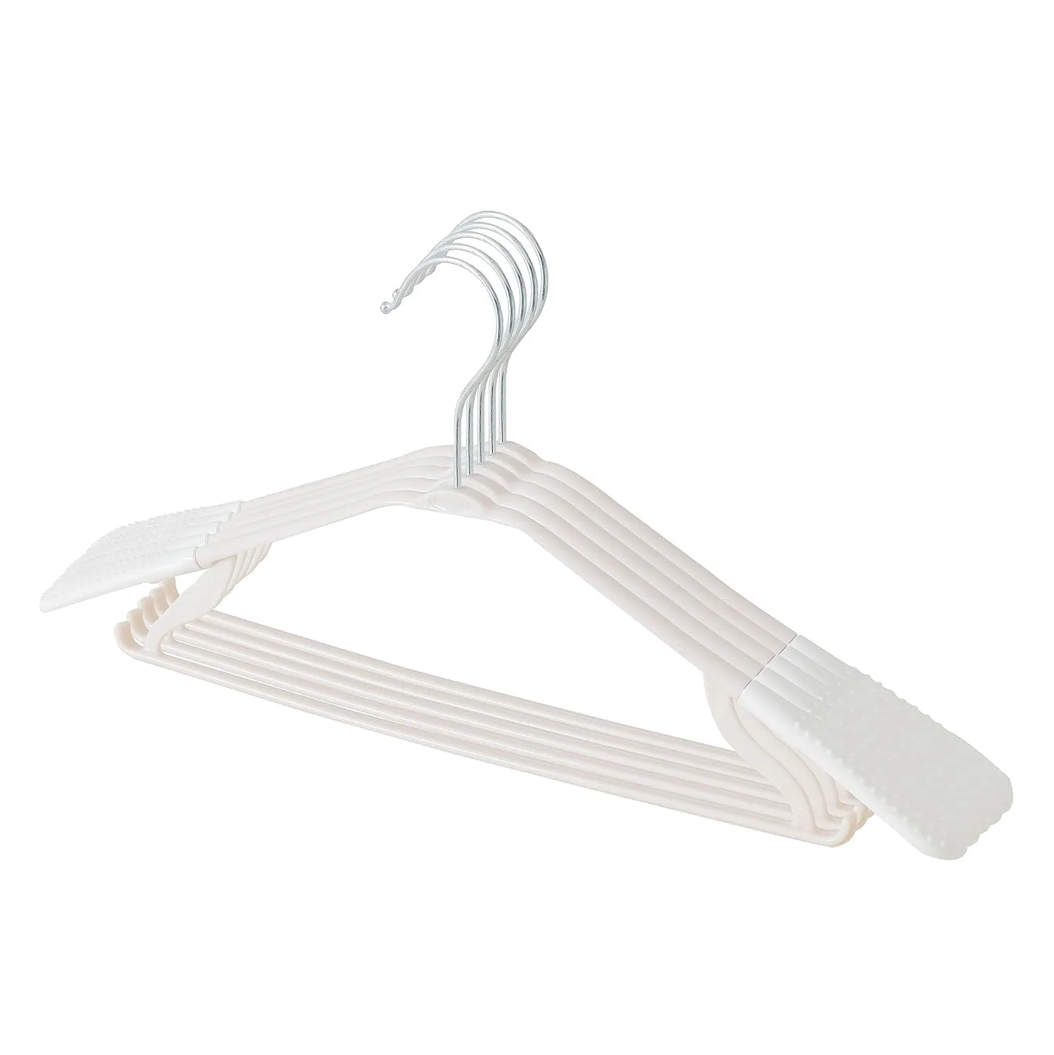 Kuber IndustriesPP Cloth Hanger Set of 15 with Zinc Plated Steel Hook (White)