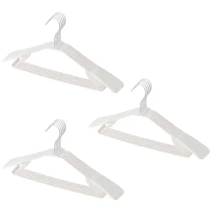 Kuber IndustriesPP Cloth Hanger Set of 15 with Zinc Plated Steel Hook (White)