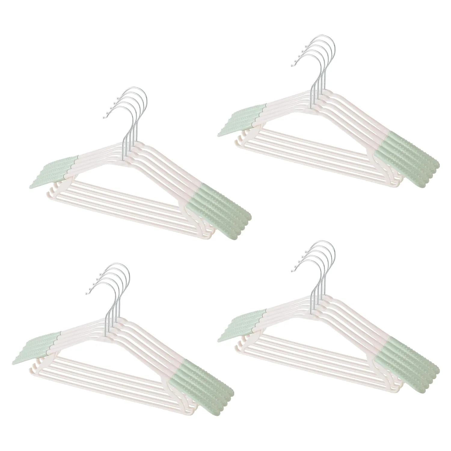 Kuber IndustriesPP Cloth Hanger Set of 20 with Zinc Plated Steel Hook (Green)