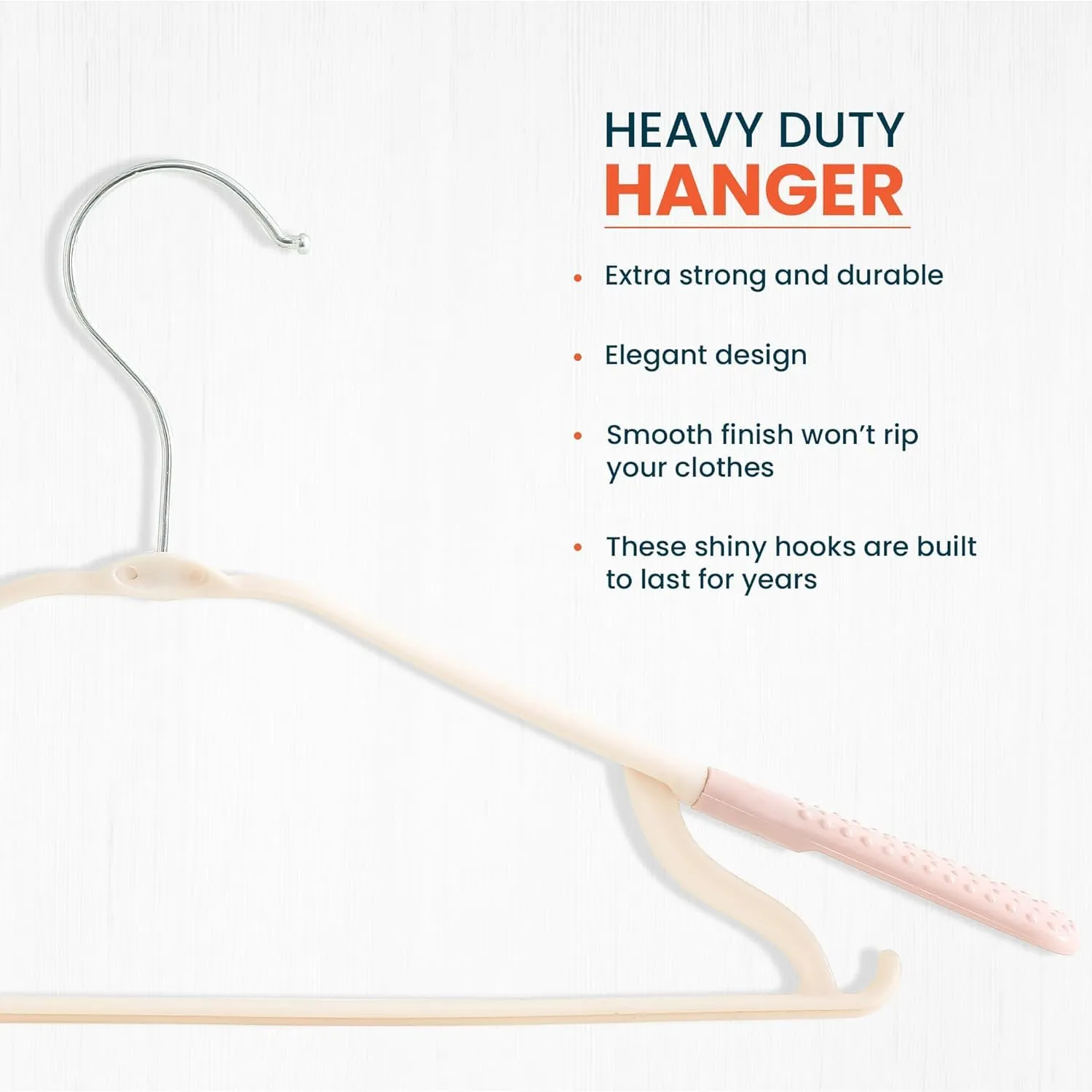 Kuber IndustriesPP Cloth Hanger Set of 20 with Zinc Plated Steel Hook (Pink)