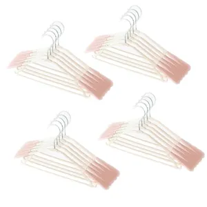 Kuber IndustriesPP Cloth Hanger Set of 20 with Zinc Plated Steel Hook (Pink)