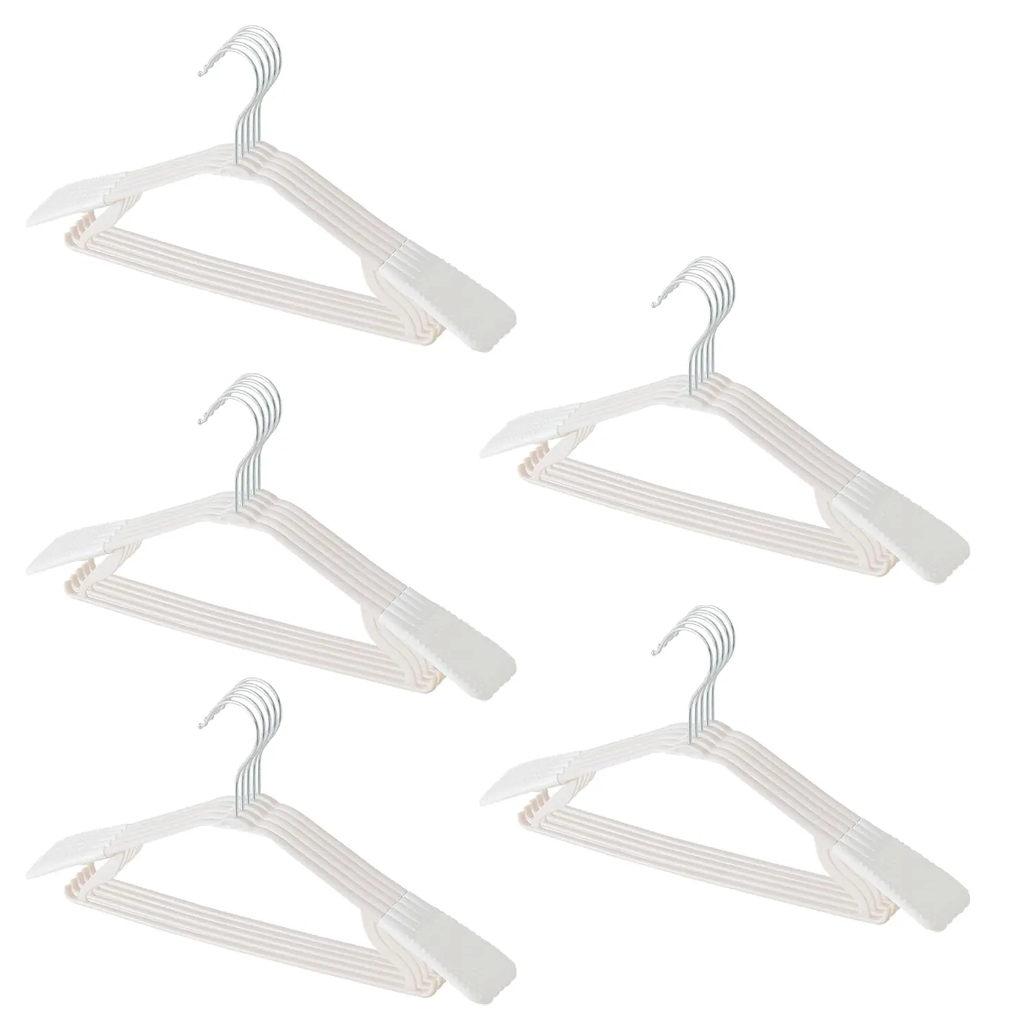 Kuber IndustriesPP Cloth Hanger Set of 25 with Zinc Plated Steel Hook (White)