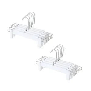 Kuber IndustriesRecycled Plastic Cloth Hanger Set of 10 with Chromed Plated Steel Hook (White)