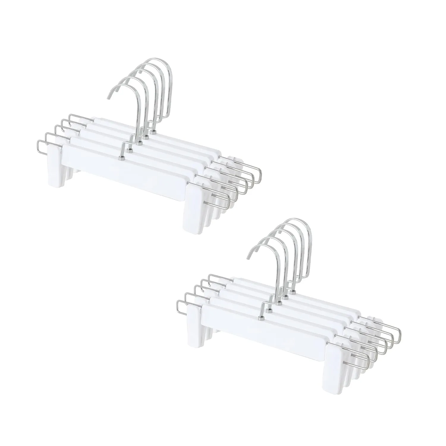 Kuber IndustriesRecycled Plastic Cloth Hanger Set of 10 with Chromed Plated Steel Hook (White)