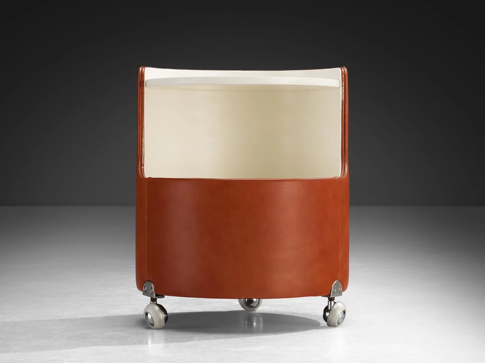 Luigi Massoni for Poltrona Frau Night Stands in Leather and Lacquered Wood