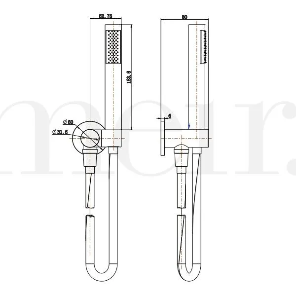 Meir Round Hand Shower on Bracket - Champagne