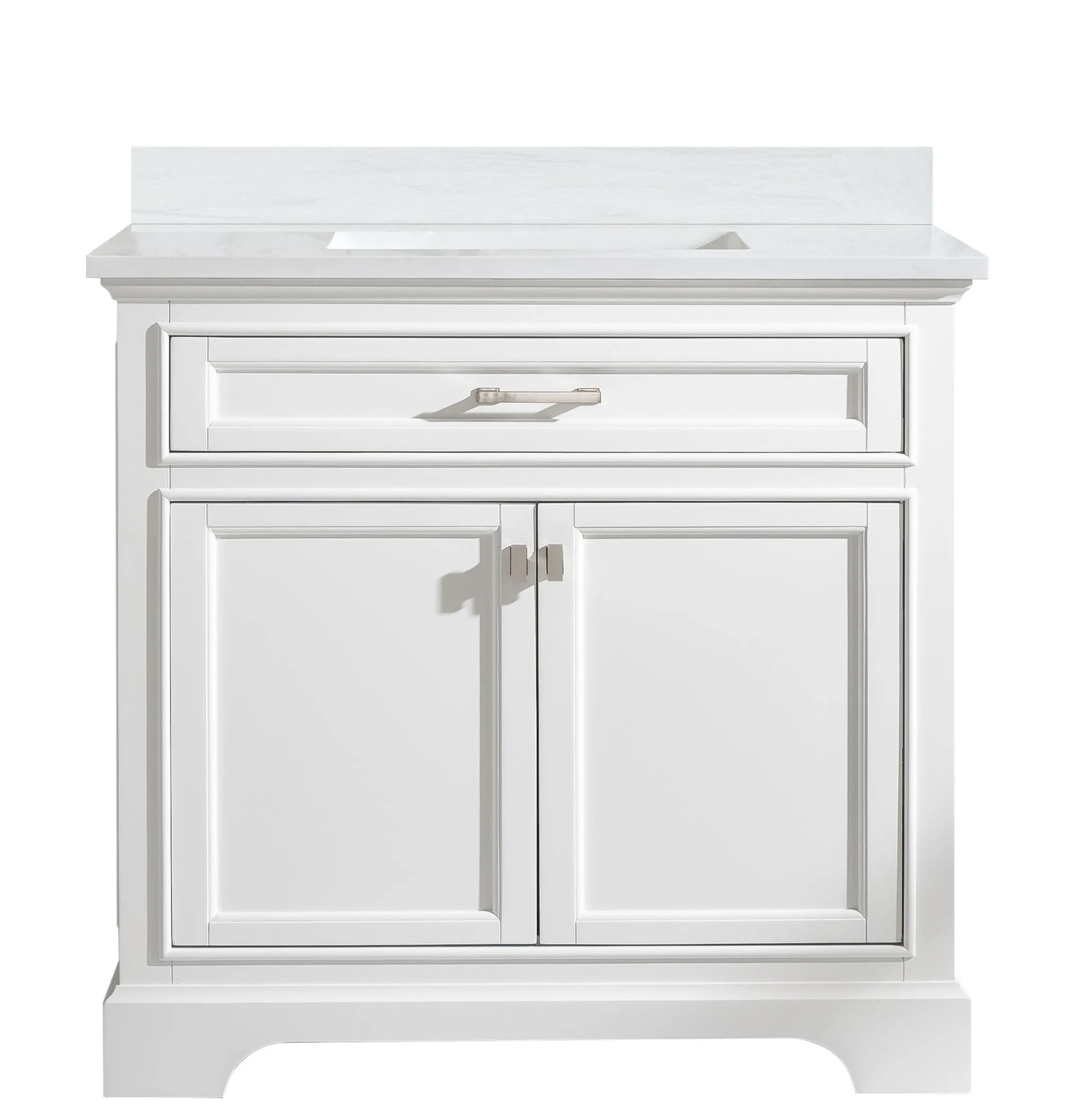 Milano 36" Single Sink Vanity with White Quartz Top