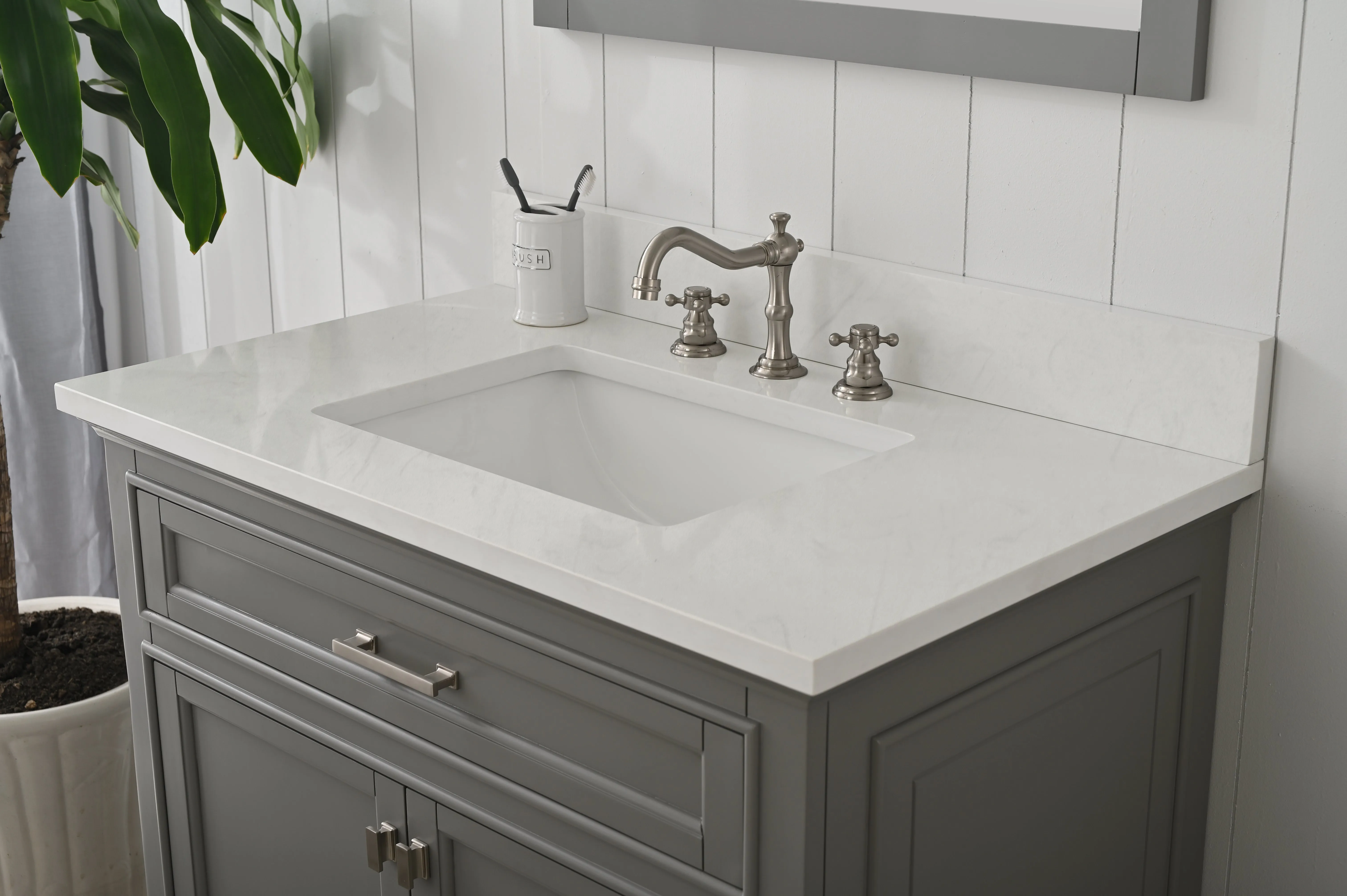 Milano 36" Single Sink Vanity with White Quartz Top