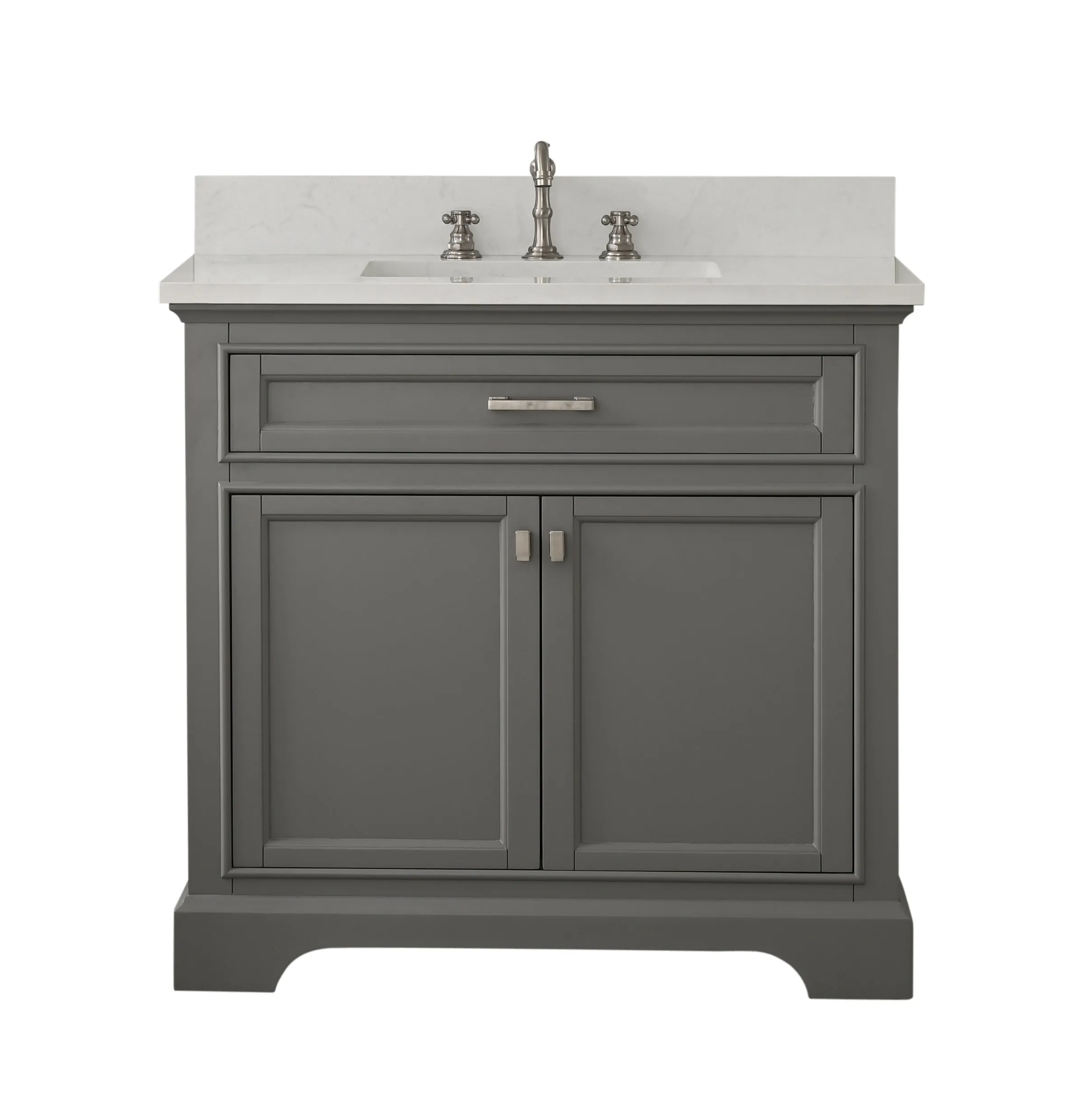 Milano 36" Single Sink Vanity with White Quartz Top