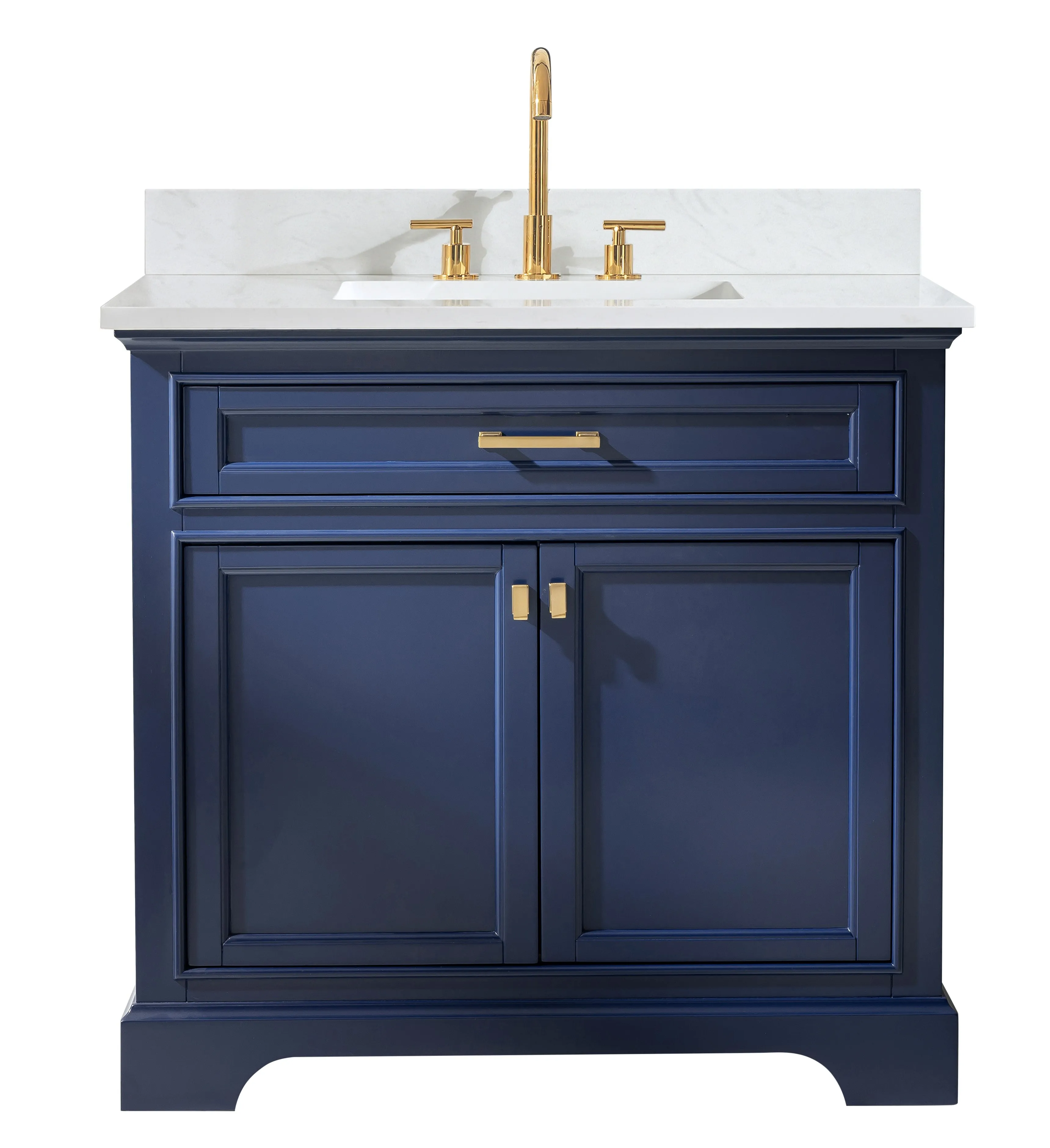 Milano 36" Single Sink Vanity with White Quartz Top