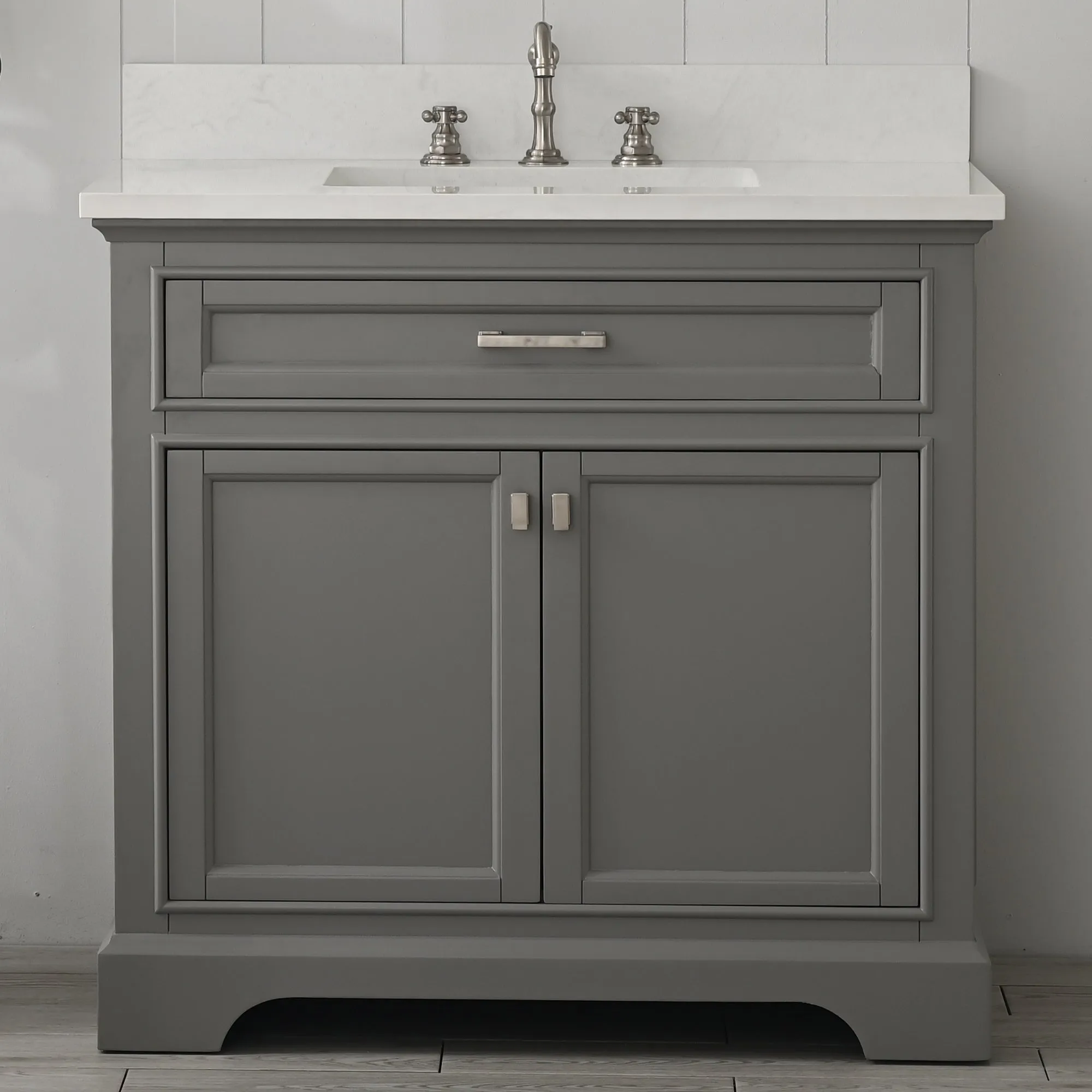 Milano 36" Single Sink Vanity with White Quartz Top