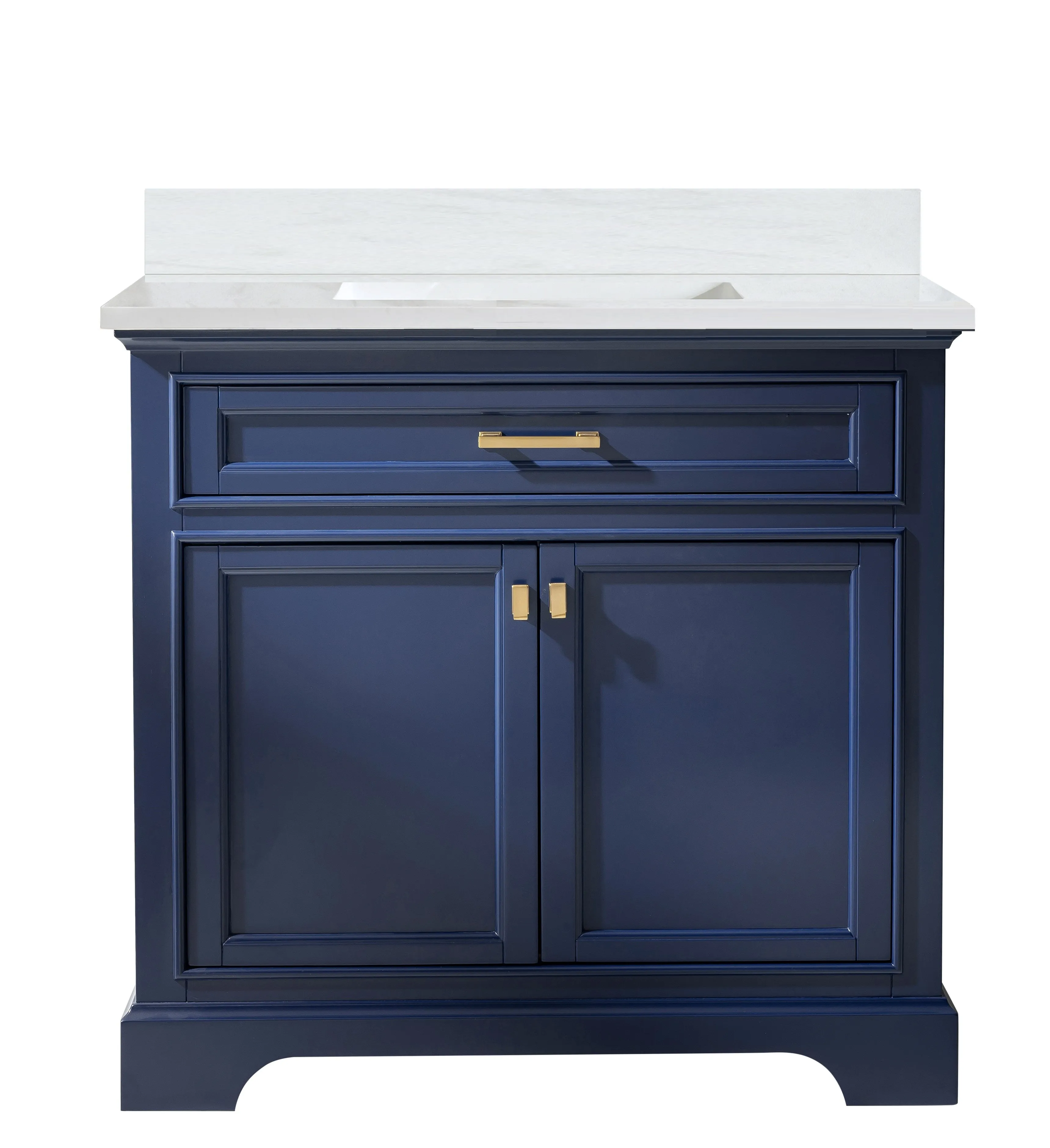 Milano 36" Single Sink Vanity with White Quartz Top