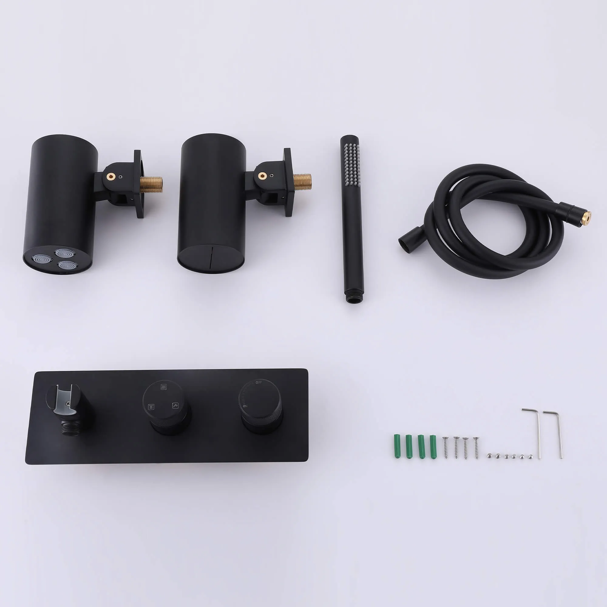 Modern Two Function Massage Spa Bathroom Shower System Matte Black JK0245