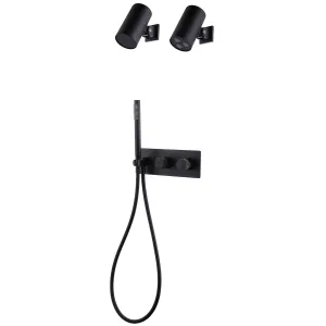 Modern Two Function Massage Spa Bathroom Shower System Matte Black JK0245