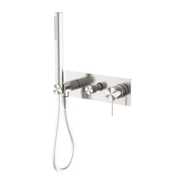 Nero Mecca Shower Mixer Diverter System Brushed Nickel