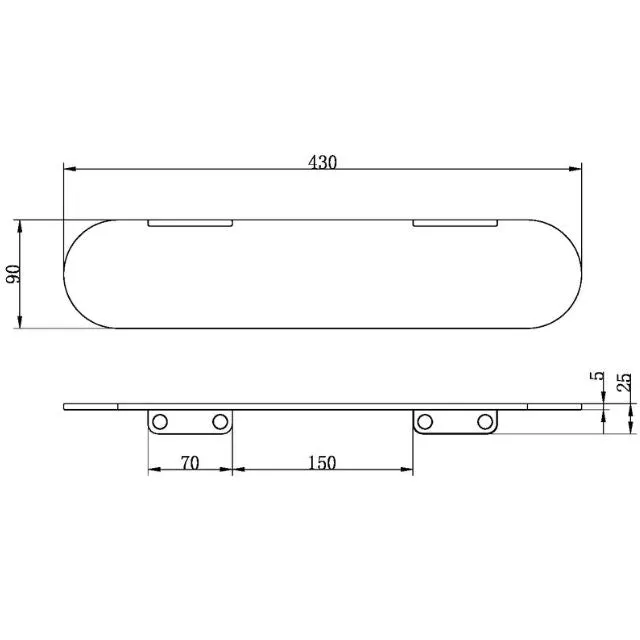 Nero Zen SS316L Metal Shower Shelf Graphite