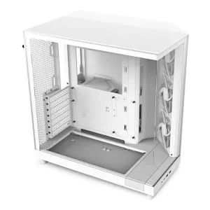 NZXT CHASSIS H6 FLOW (2023) COMPACT DUAL-CHAMBER ATX CASE W/O PSU - ALL WHITE-CC-H61FW-01