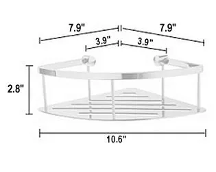 SMEDBO Sideline Collection Polished Chrome Permanent Corner Shower Basket