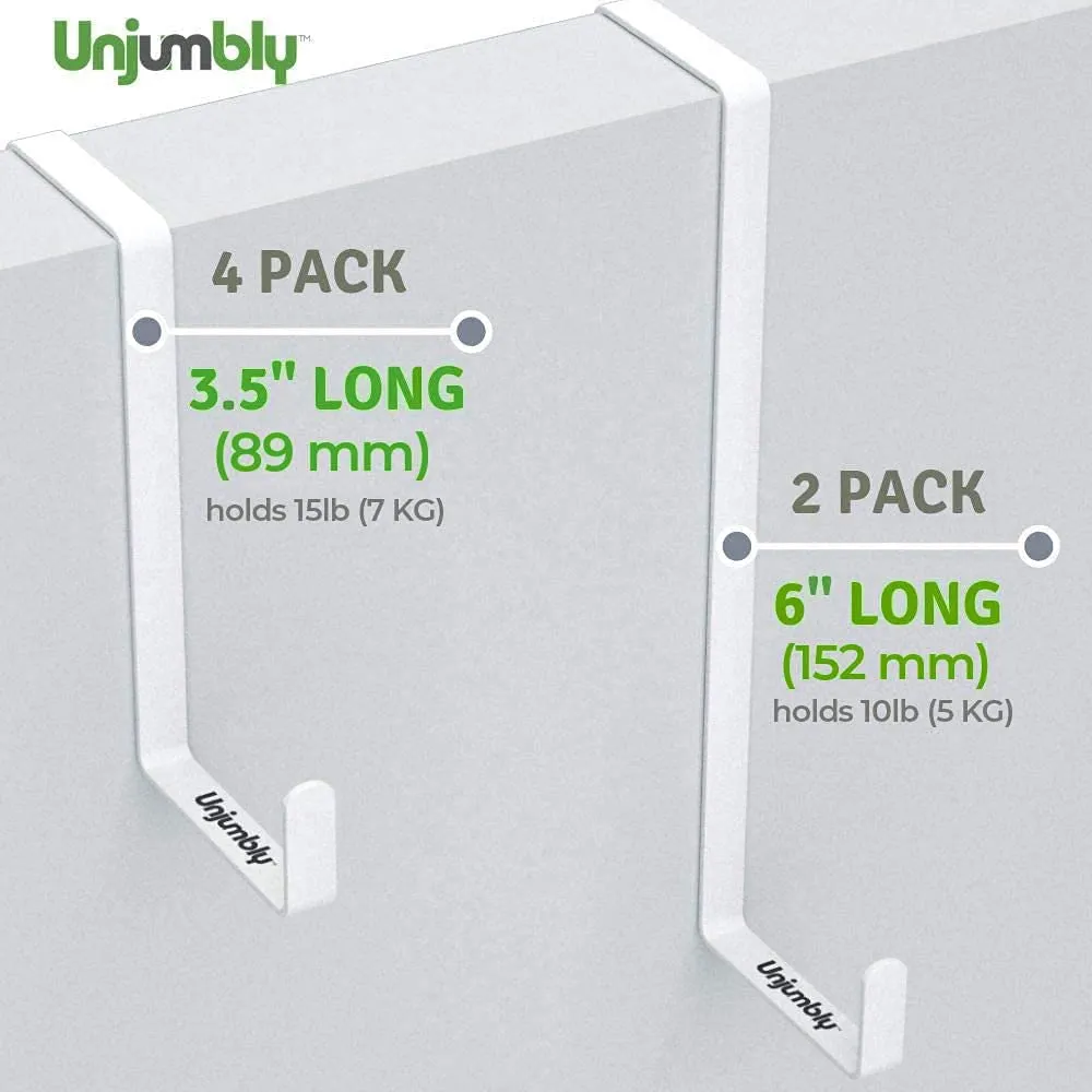 Unjumbly Over the Door Hook 2 Pack Sturdy Metal Over Door Hook