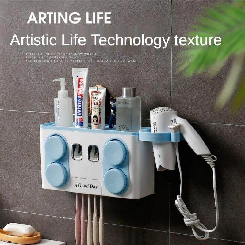 Wall Mount Multifunctional Bathroom Storage Rack