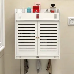 Wall Mounted PVC Bathroom [38] Storage Cabinet With Free Soap Dish By Miza